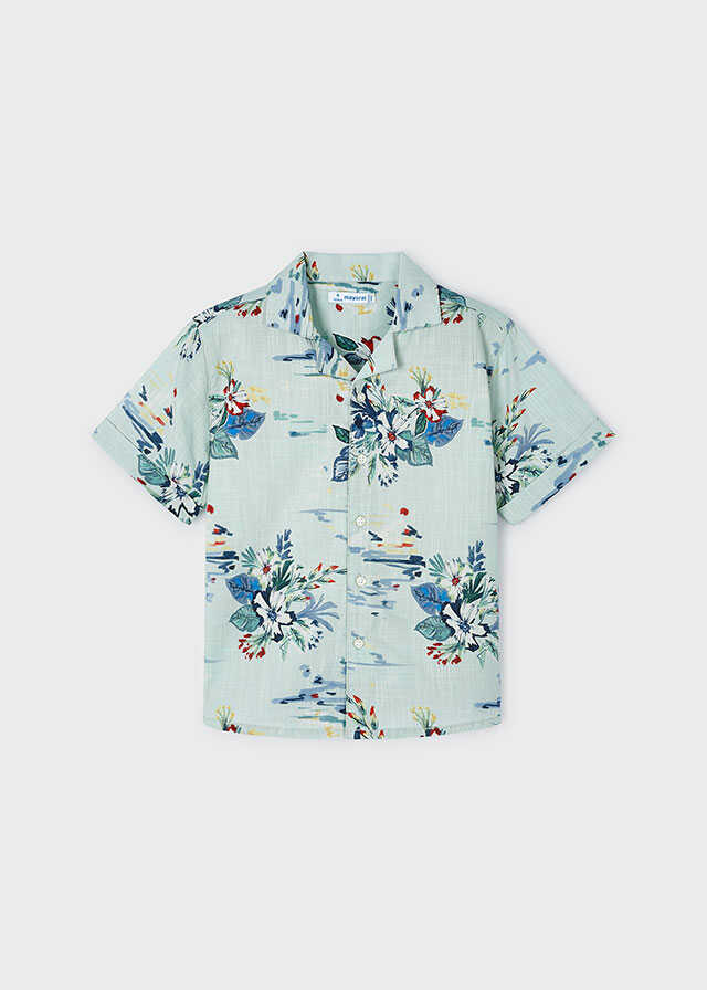 Camisa m/c resort estampada