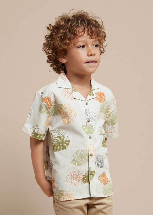 Camisa m/c resort estampada